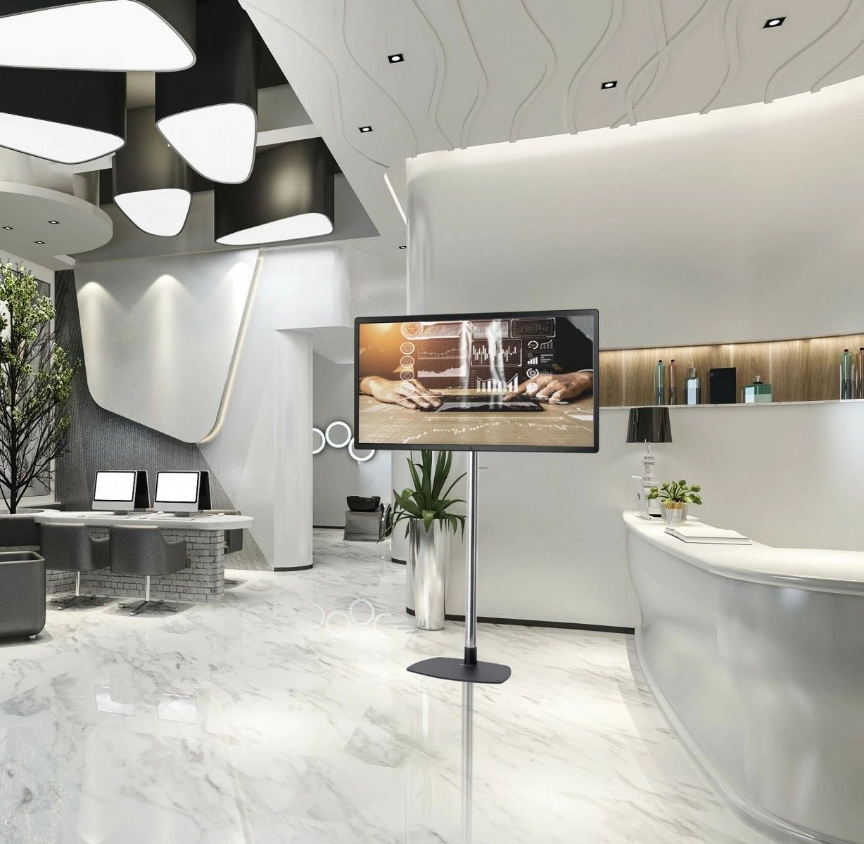 Qëndrim monitori Edbak STDV100, 40-75 inç, VESA 100x100 - 600x400, 80 kg, i zi