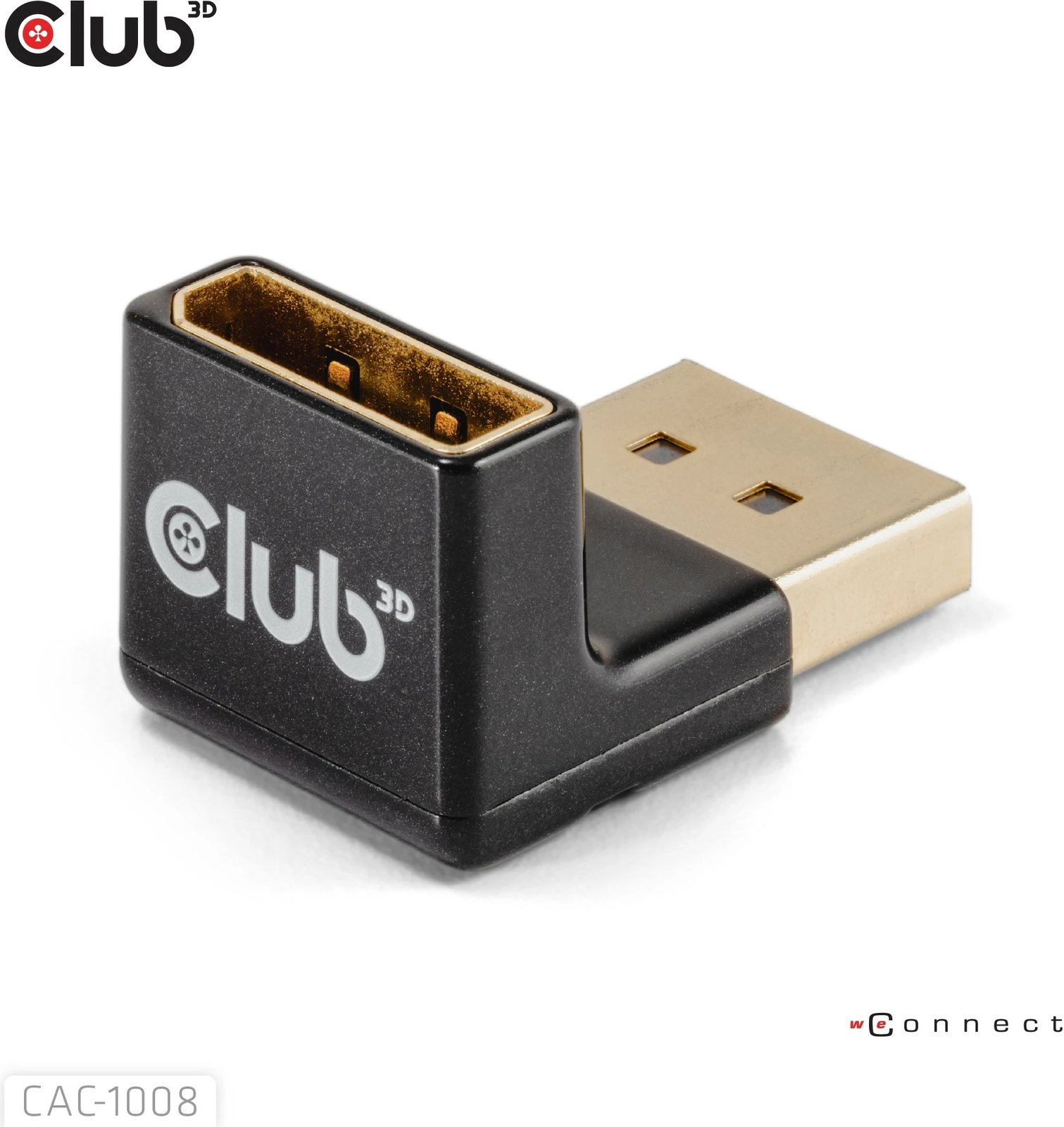 Adapter DisplayPort Club3D 1.4, 90 shkallë, 4K@120Hz, zi
