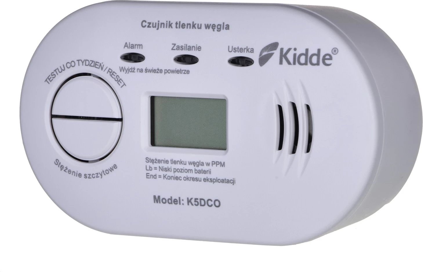 Detektor Kidde K5DCO për monoksid karboni, i bardhë