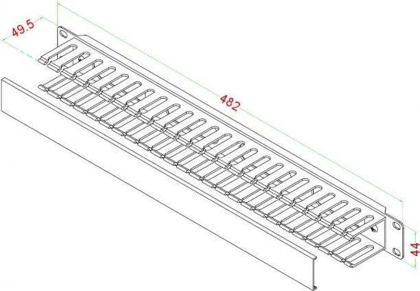 Panel organizues kabllosh Intellinet 711685, 1U, për 19" Rack, i zi