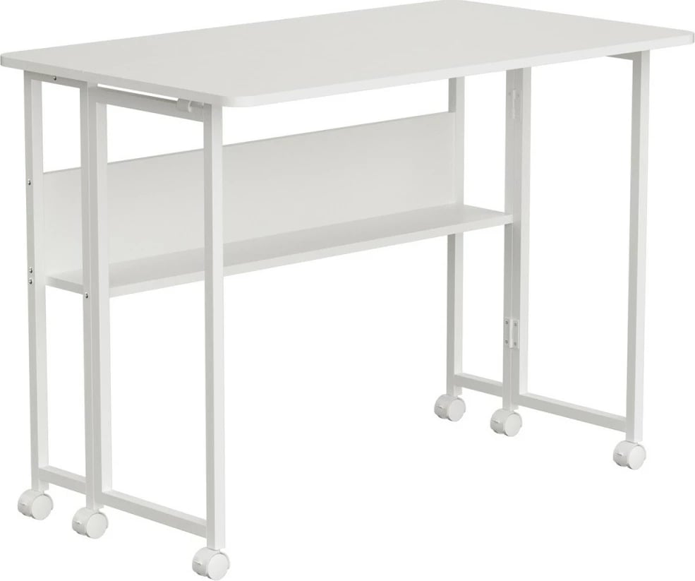 Tavolinë pune palosëse me rrota, Maclean, MC-126 W, 100x58 cm, ngarkesë 50 kg, e bardhë