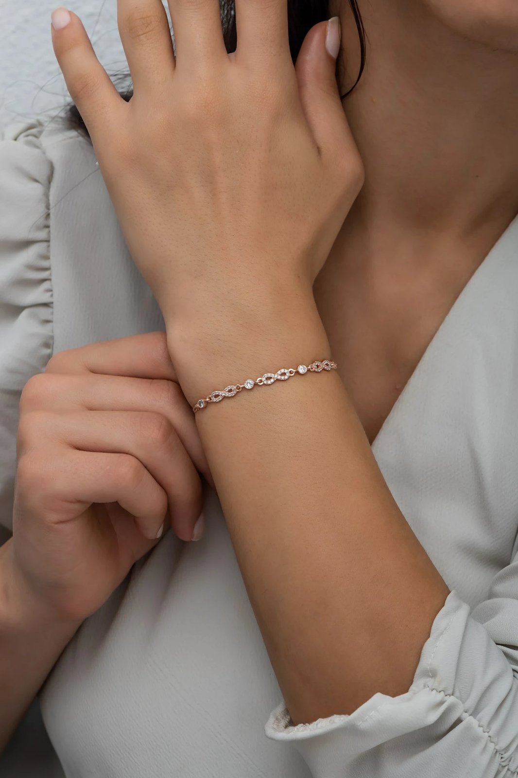 Byzylyk argjendi Jumeon, ngjyrë rozë e bardhë, NRZ99603