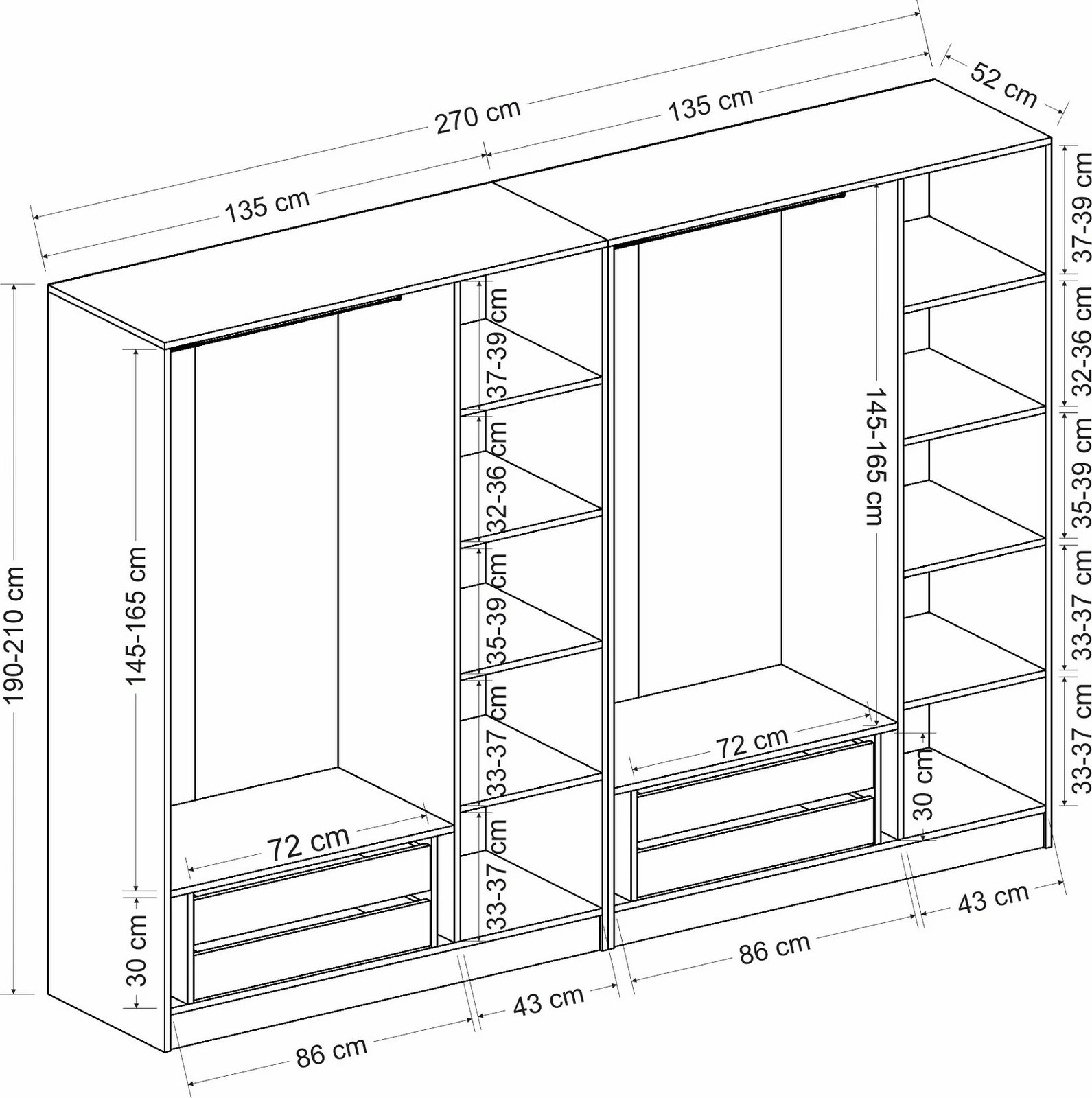 Dollap Skye Decor, ngjyrë antracit, Kale - 5081