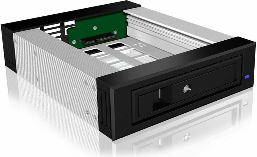 Kasë IcyBox IB-129SSK-B për hard disk 3.5"/2.5", alumini, e zezë