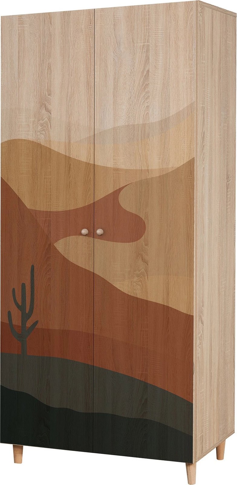 Dollap Lidya 2, Skye Decor, ngjyrë sonomo, 90x192x52 cm