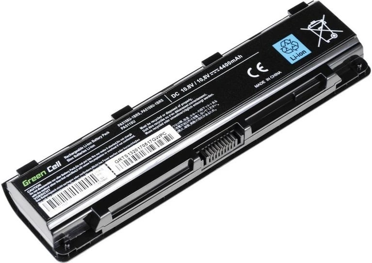 Bateri laptopi Green Cell TS13V2 për Toshiba Satellite, 4400mAh, 11.1V, e zezë