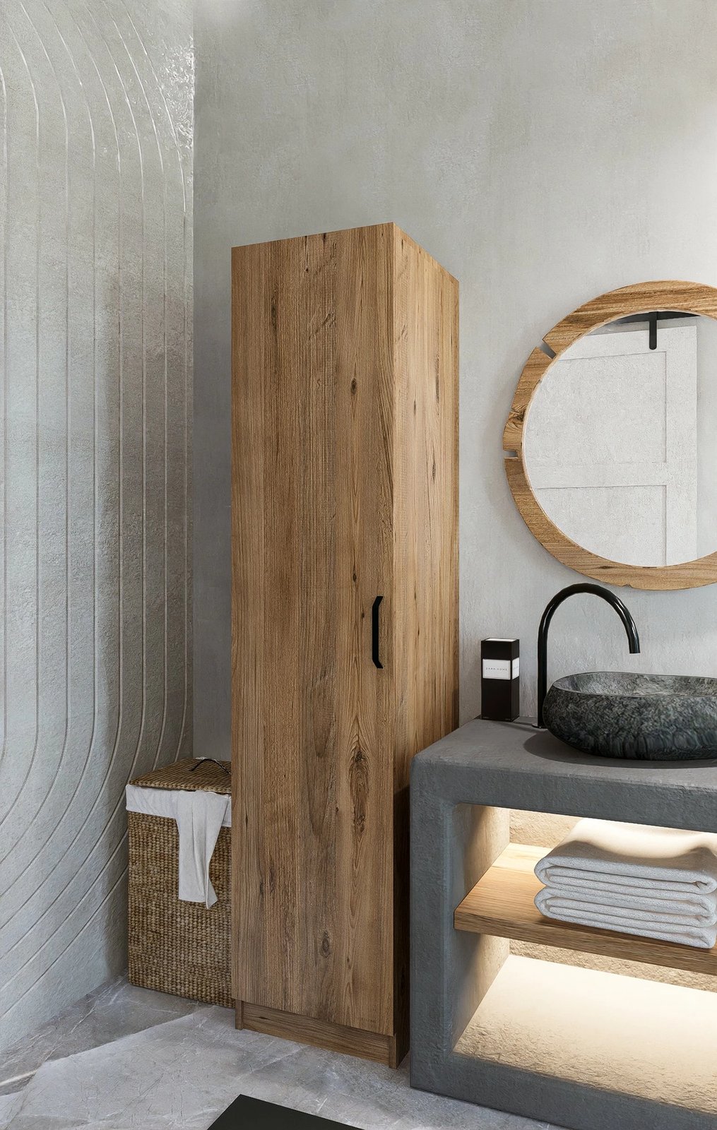 Dollap me një derë, ngjyrë arre, Skye Decor, Yaman