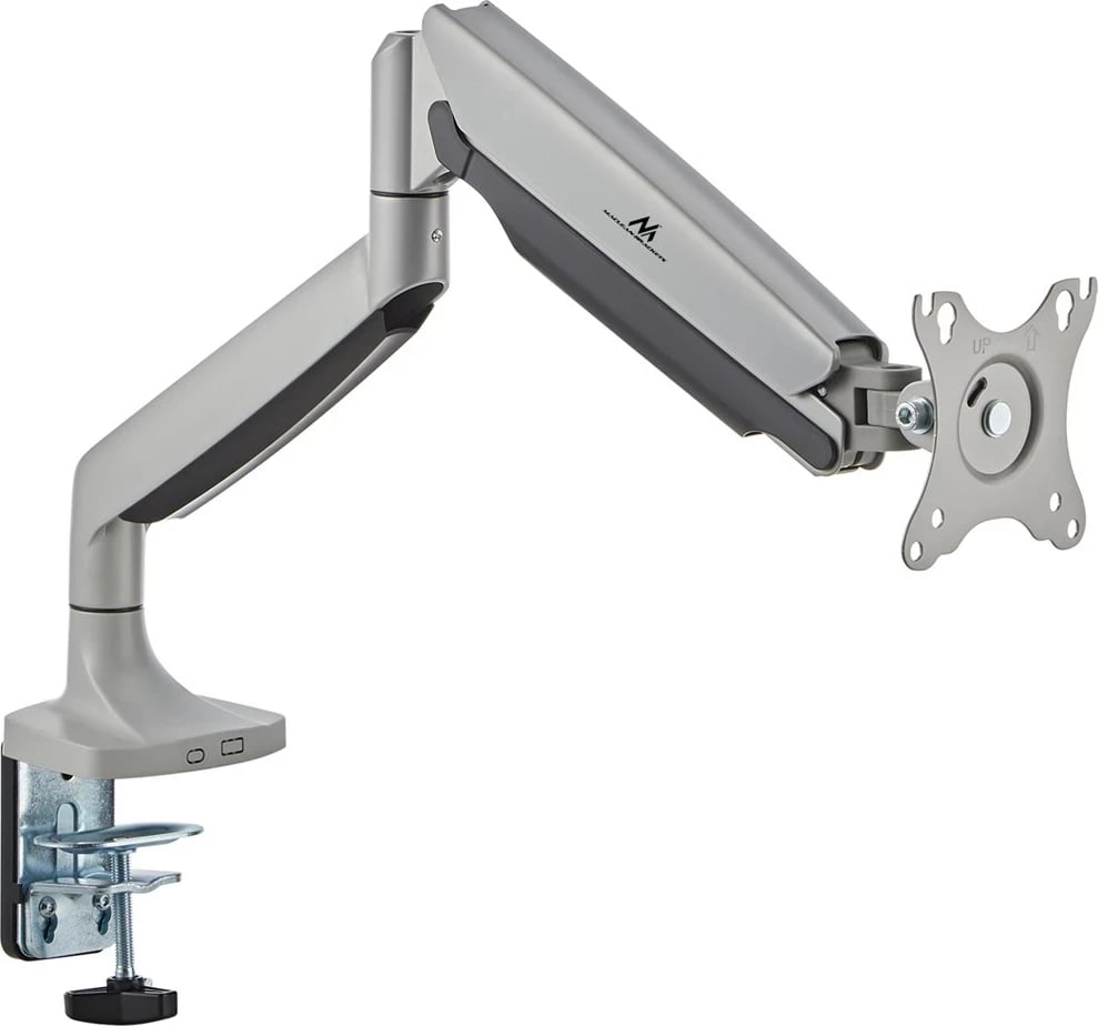 Mbajtës monitori Maclean, krah i dyfishtë, gas spring, 17", 16 kg, Argjendtë