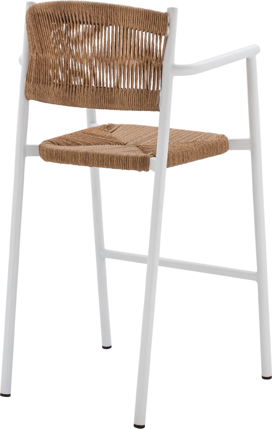 Karrige për bar alumini e bardhë me litar bezhë FH5785.01 56x59x107 cm