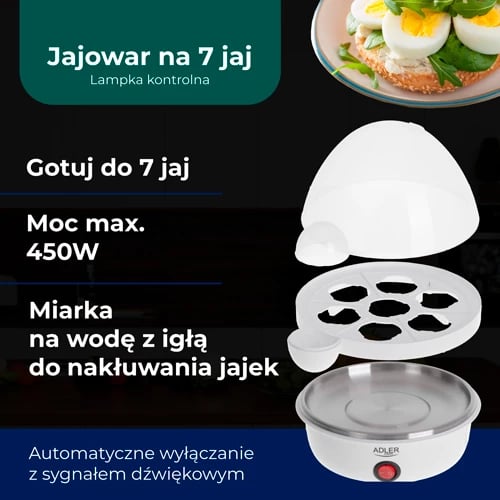 Zierëse veze, Adler AD 4459, 7 vezë, 360W max 450W, auto fikje me sinjal, filxhan matës me gjilpërë, e bardhë