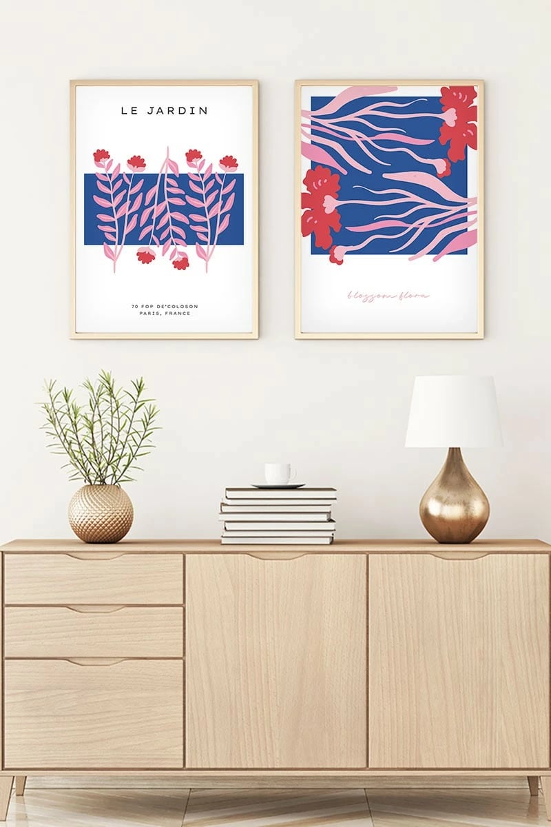 Pikturë dekorative me kornizë, 2 copë, MDF, Wallity, Huhu170, 70x50cm