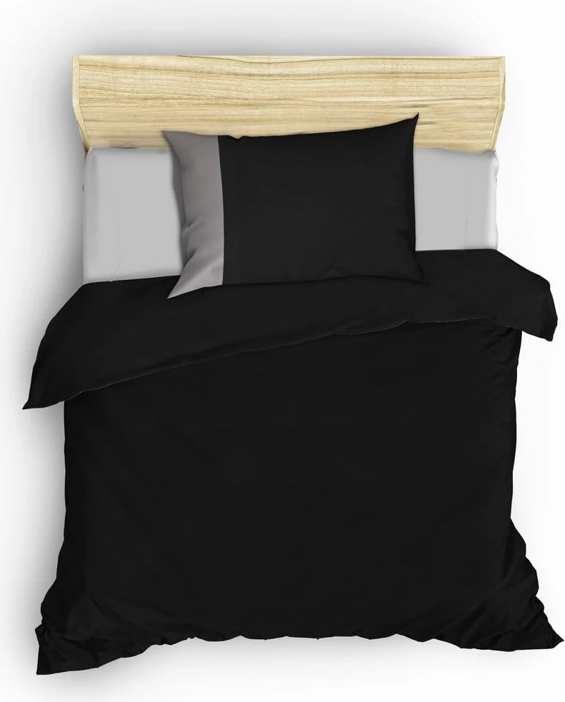 Set mbulesë jorgan për teke XXL, ngjyrë e zezë dhe gri, L'essentiel