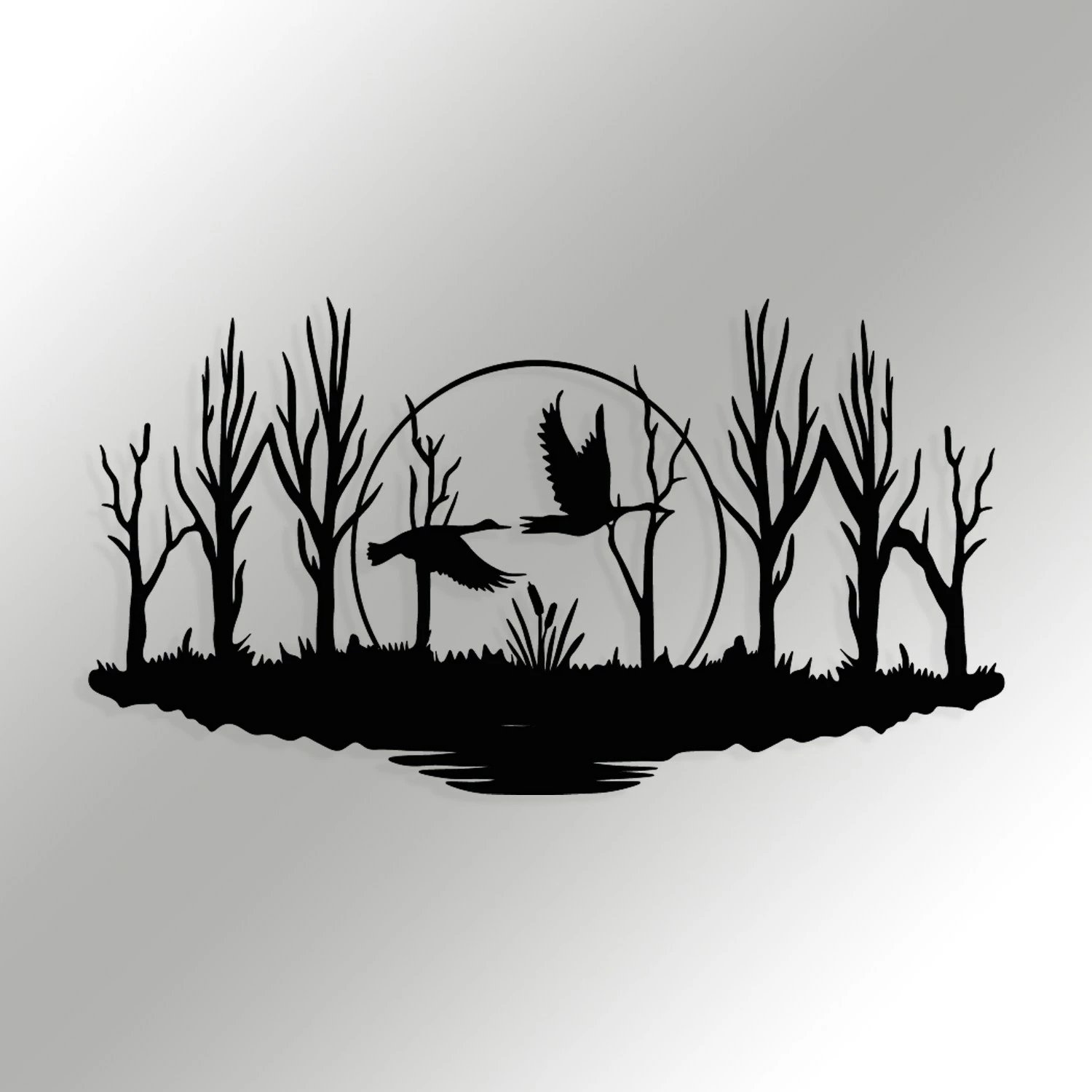 Aksesor dekorativ muri prej metali, Wallity, Estate, ngjyrë e zezë, 70x38cm