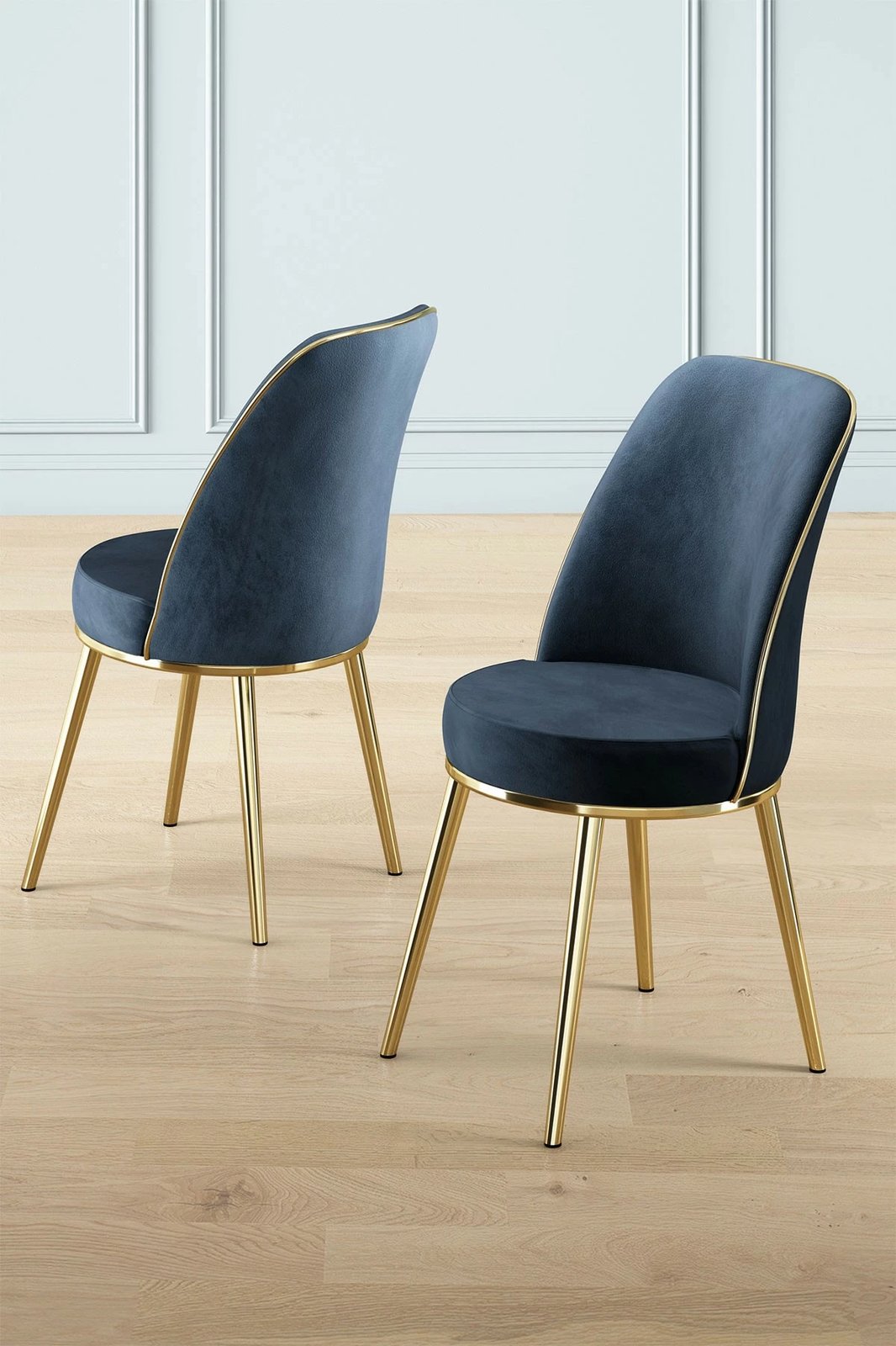 Set karrigesh (4 copë) Hanah Home, Pefa, anthracite, gold