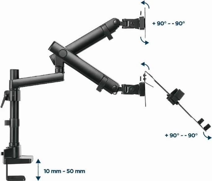 Mbajtëse tavoline Gembird MA-DA3-02 për monitor deri 32" dhe laptop deri 15.6", e zezë