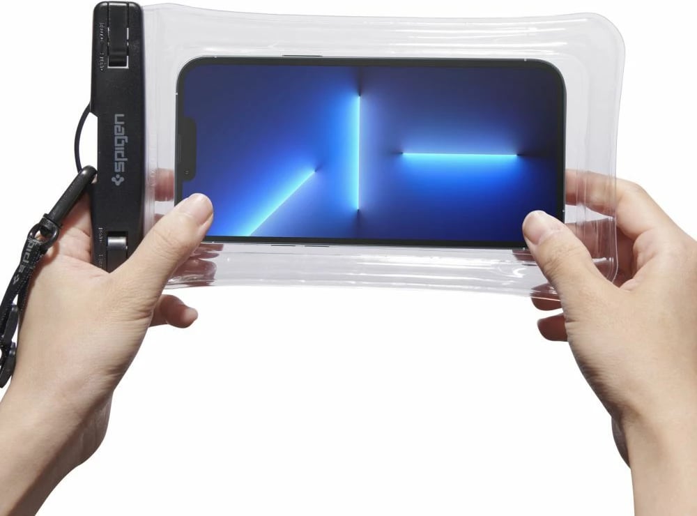Mbështjellës Spigen Aqua Shield A610 për celular, IPX8, transparent, me rrip