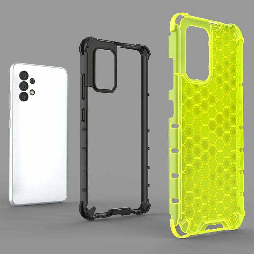 Mbështjellës Hurtel Honeycomb për Samsung Galaxy A03s, kornizë xheli, Blu