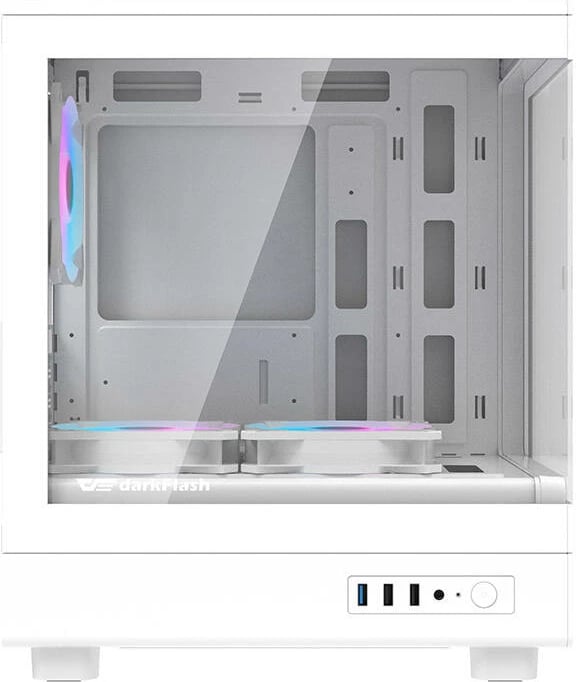 Kasë Darkflash DB330M, Mini Tower, me 3 ventilatorë ARGB, e bardhë