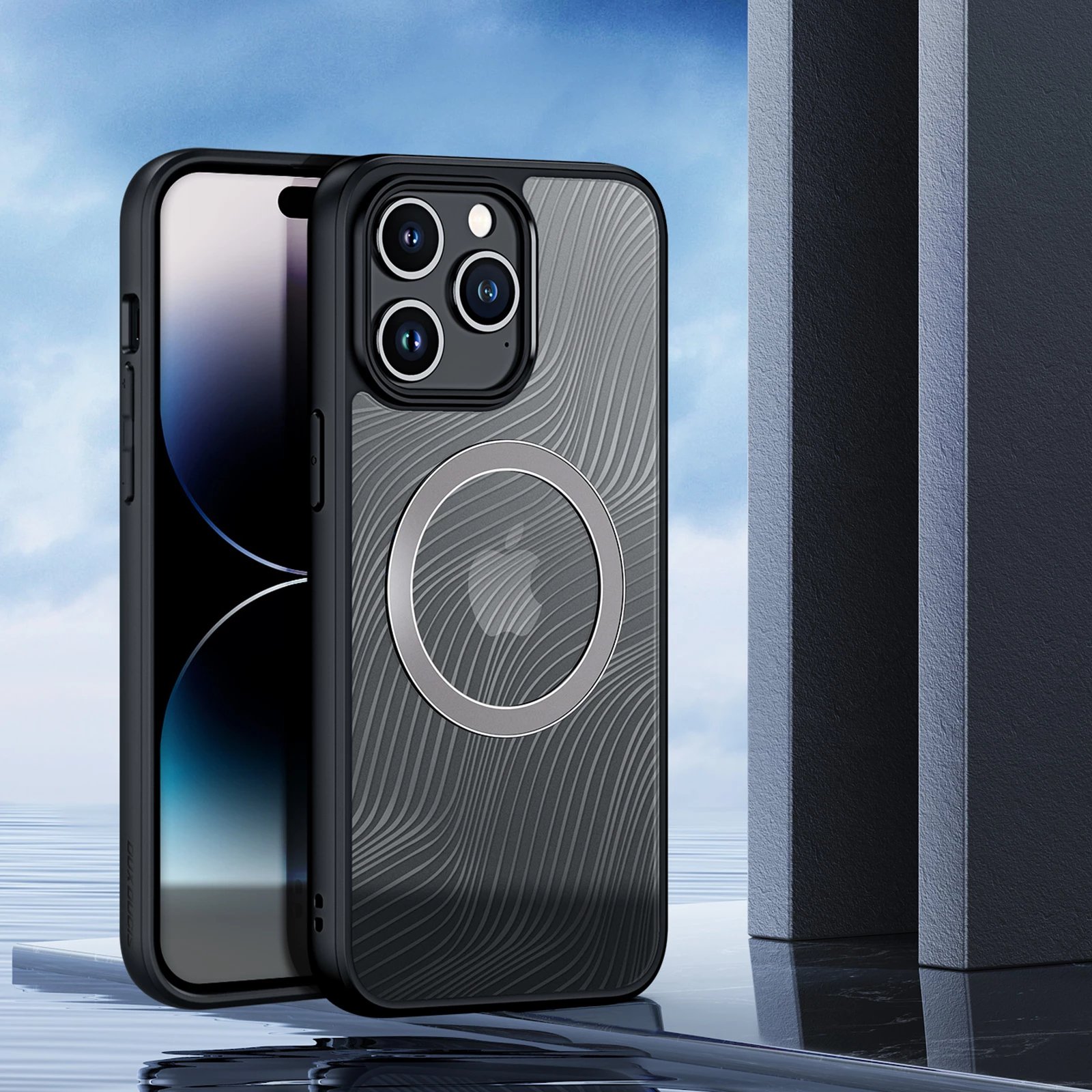 Mbështjellës Dux Ducis Aimo Mag për iPhone 15 Pro Max, MagSafe, i zi