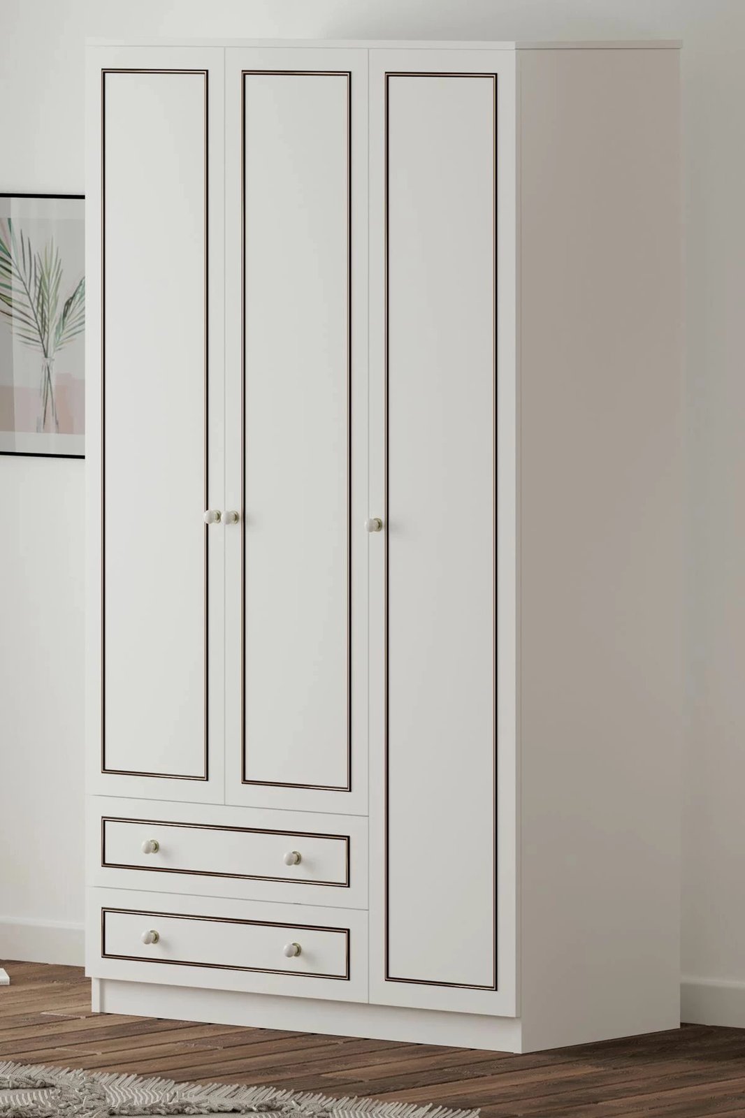 Dollap Skye Decor, RB-093-01, ngjyrë e bardhë mat, 105x180x52 cm