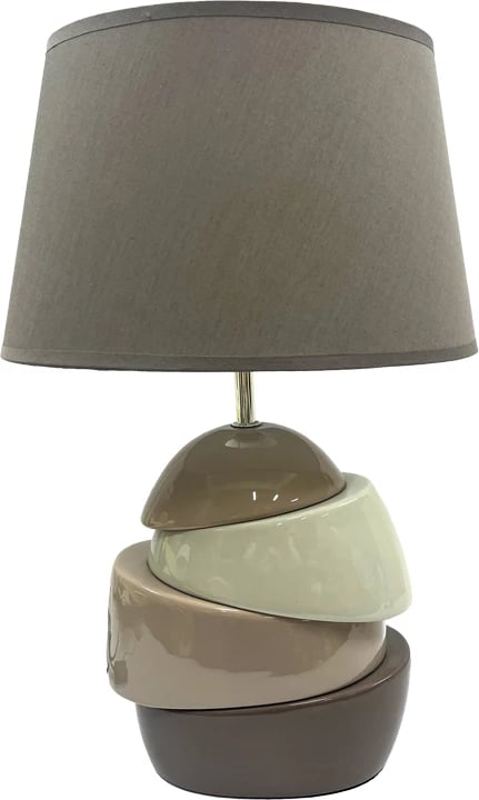 Llambë tavoline Gadre Inart E27, kafe, qeramike-metal, 31.5x20x47cm