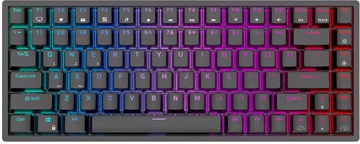 Tastierë mekanike Royal Kludge RK84, RGB, Red switch, e zezë