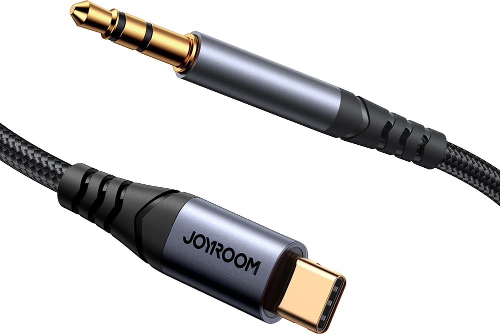 Kabllo audio, Joyroom, SY-A07 Audio Transfer Series, 3.5 mm mini jack në USB-C 1.2 m, e zezë