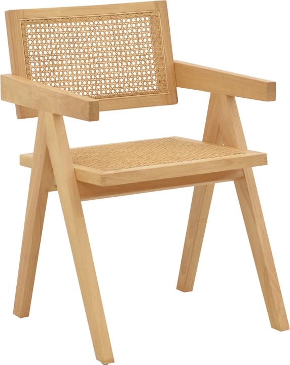 Karrige me krahë Winslow, dru natyral rubberwood, 52x59x79cm