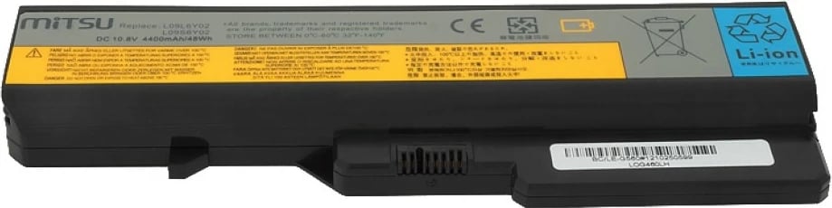 Bateri laptopi Mitsu BC/LE-G560 për Lenovo IdeaPad G460/G560, 4400 mAh, 10.8-11.1V, e zezë