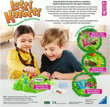 Lojë tavoline Ravensburger Lotti Karotti, familjare, 2-4 lojtarë, shumëngjyrëshe