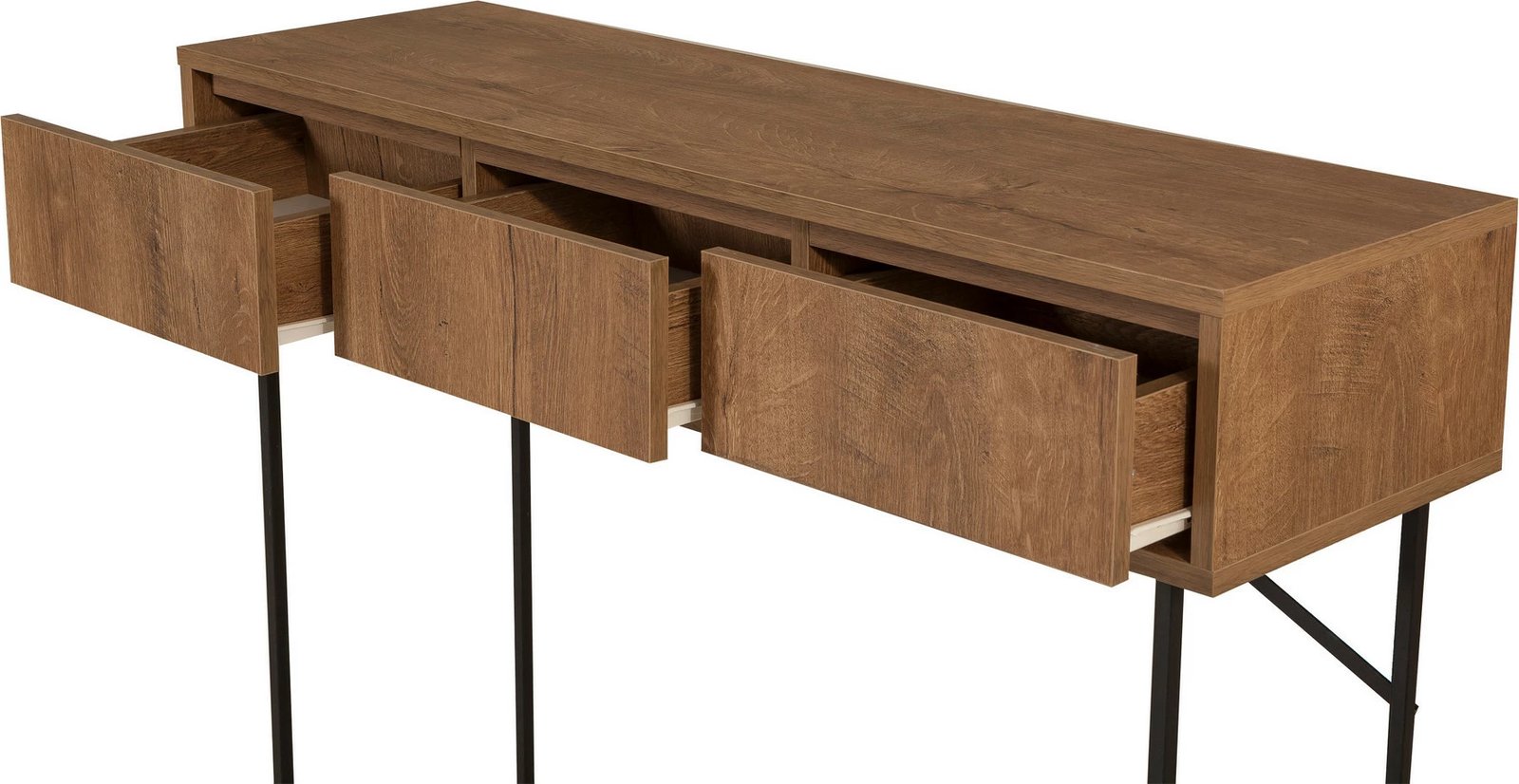 Komodë moderne, ngjyrë arre dhe e zezë, Skye Decor, 120x90x36cm