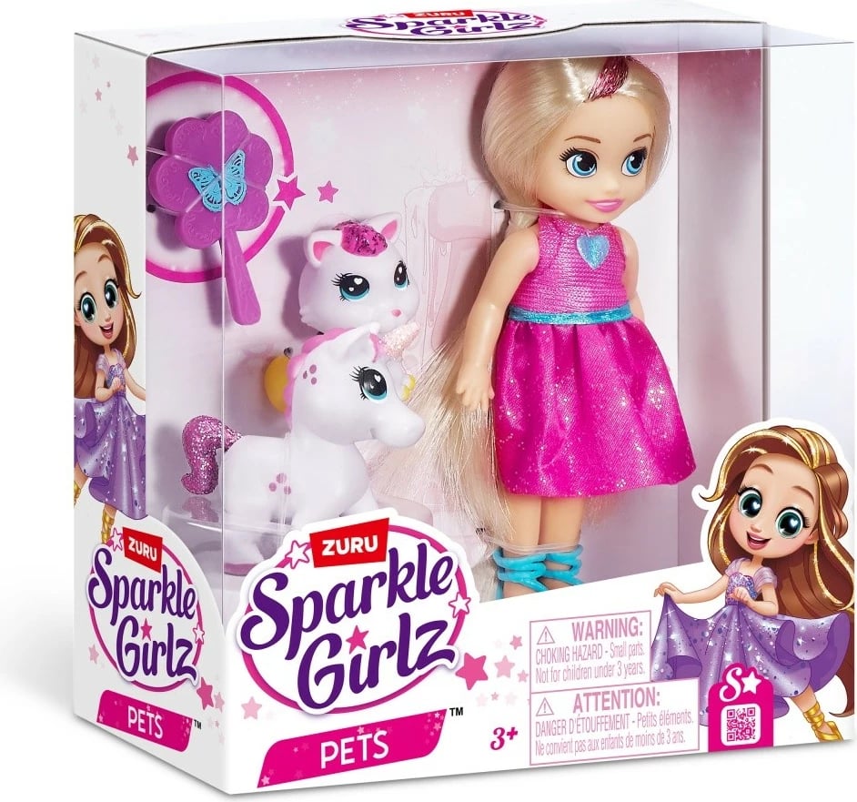 Kukull princeshë ZURU Sparkle Girlz 100522 me kafshë lodër, 12 cm Kukull princeshë ZURU Sparkle Girlz 100522 me kafshë lodër, 12 cm