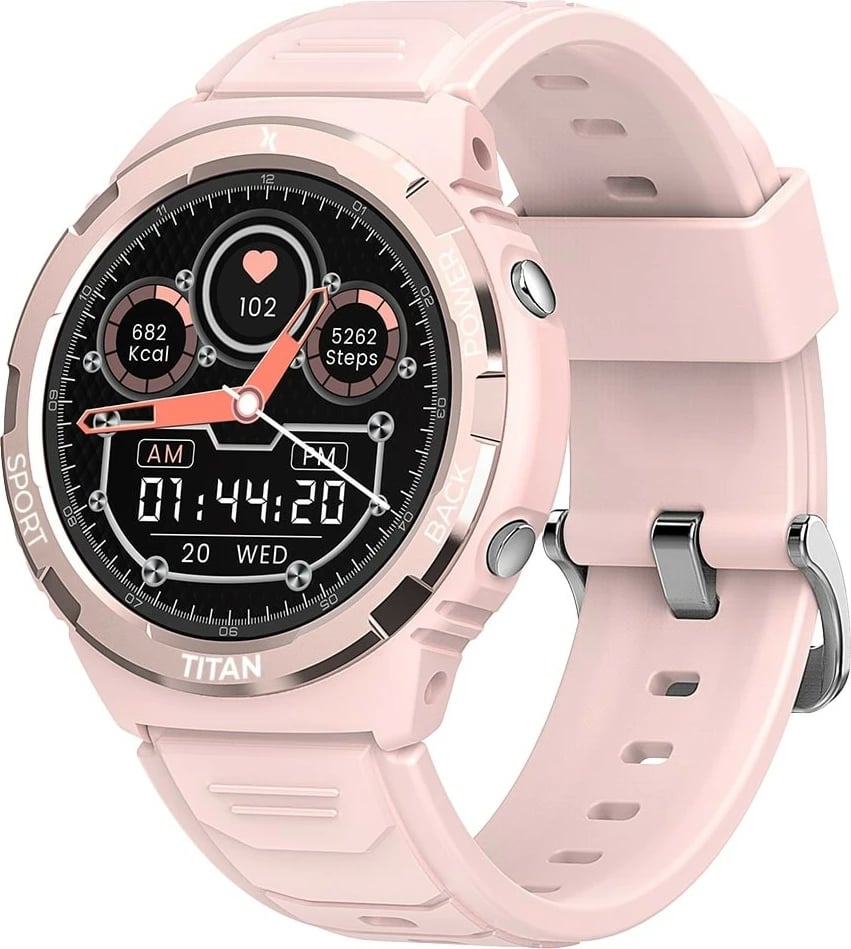 Smartwatch Maxcom FW100 Titan Valkiria, 1.3" AMOLED, 64 MB, Bluetooth, Rozë