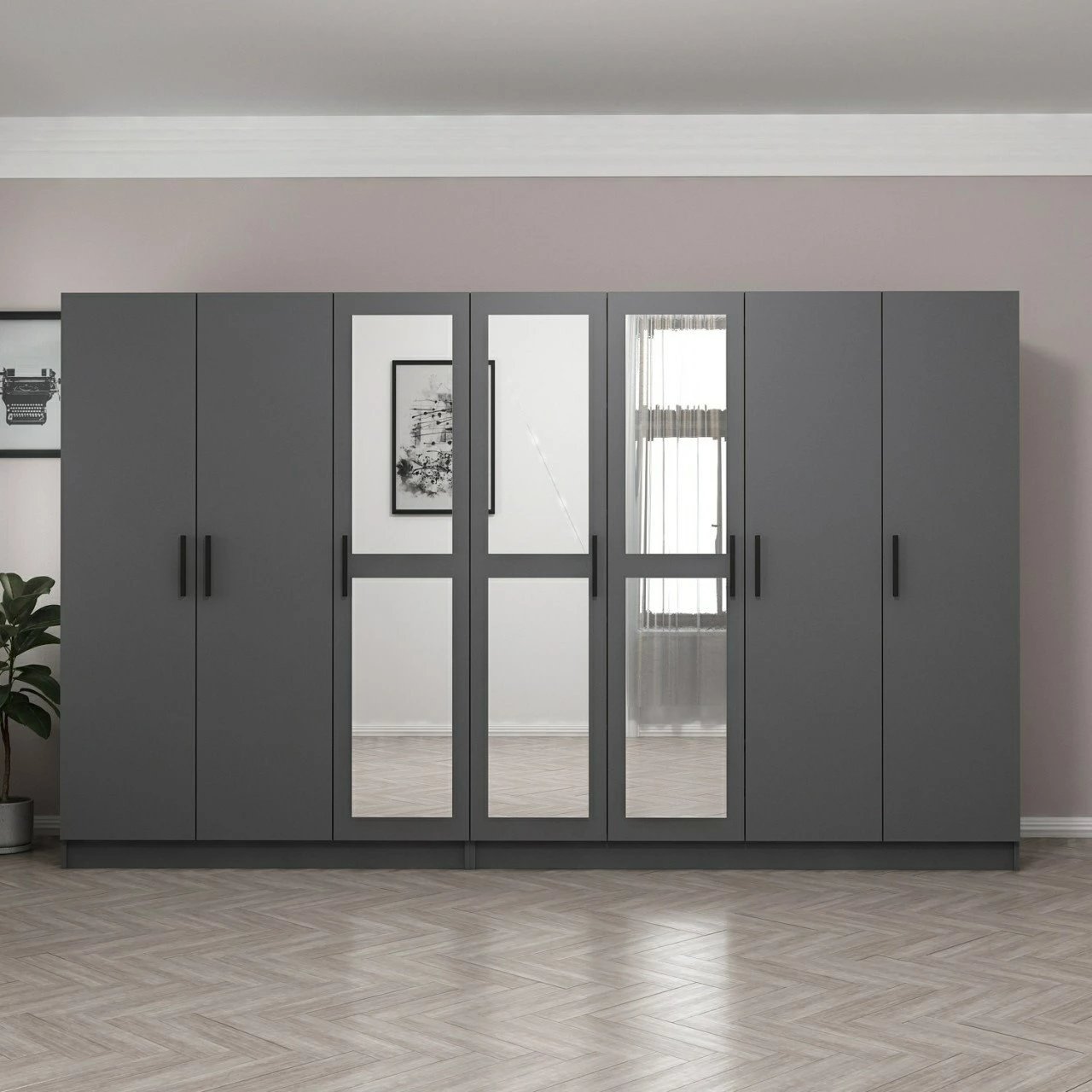 Dollap Skye Decor, ngjyrë antracit, 315x190x52cm