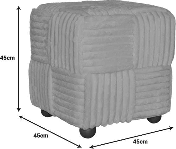 Stol Cuirl prej stofi bouclé, ngjyrë e bardhë, 45x45x45cm