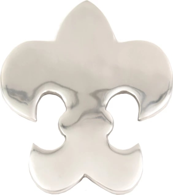 Ndamës gotash Fleur de Lis, alumin, argjend, 19x16x2 cm