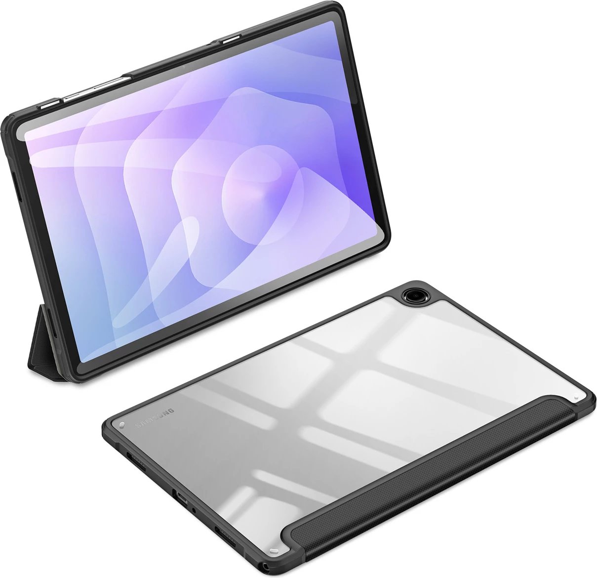 Mbështjellës flip Dux Ducis Toby për tablet Samsung Galaxy Tab A11 Plus/A9 Plus 11, Smart Case me qëndrim dhe auto wake, i zi