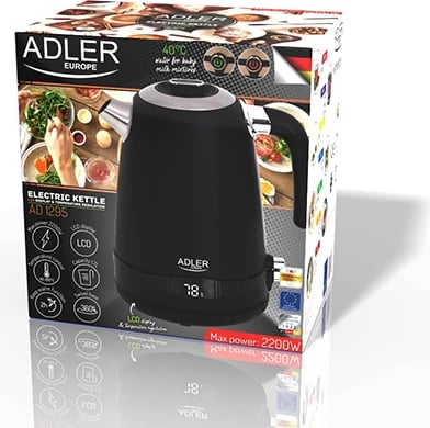 Çajnik elektrik Adler AD1295 1.7L rregullim temperature LCD inox 2200W i zi
