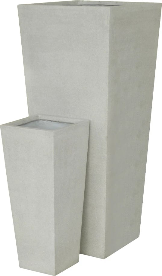 Set vazo SAVANNAH, 2 copë, beton gri, 32x32x76 cm