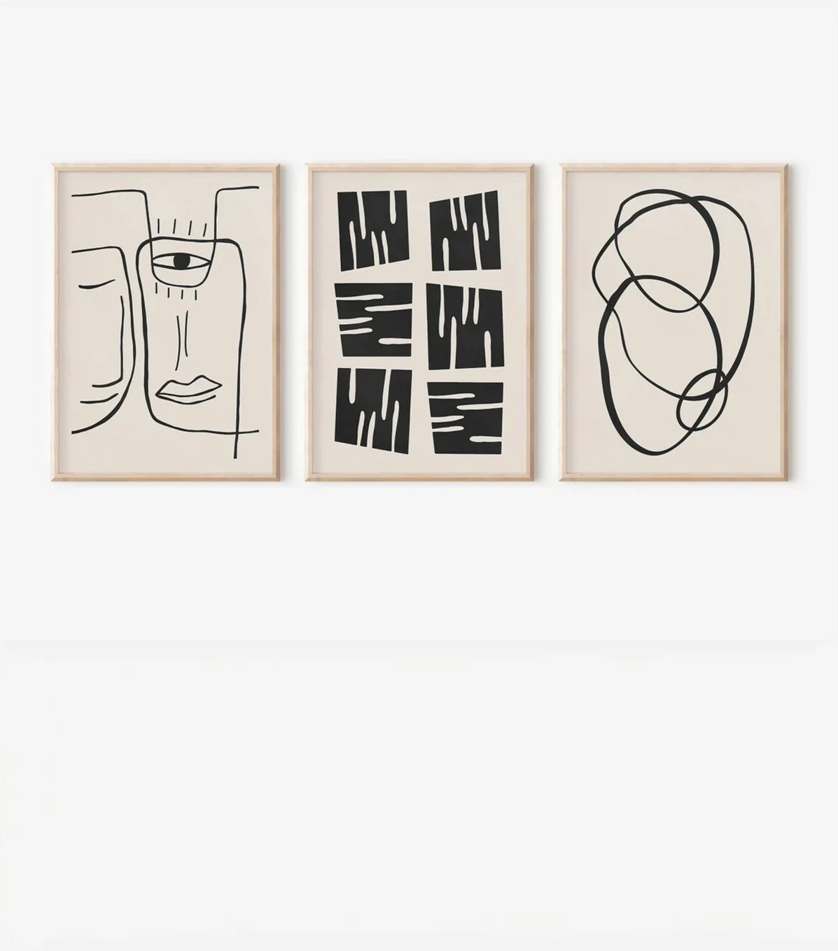 Pikturë dekorative me kornizë (3 copë), Wallity, 3Dartsohoset70