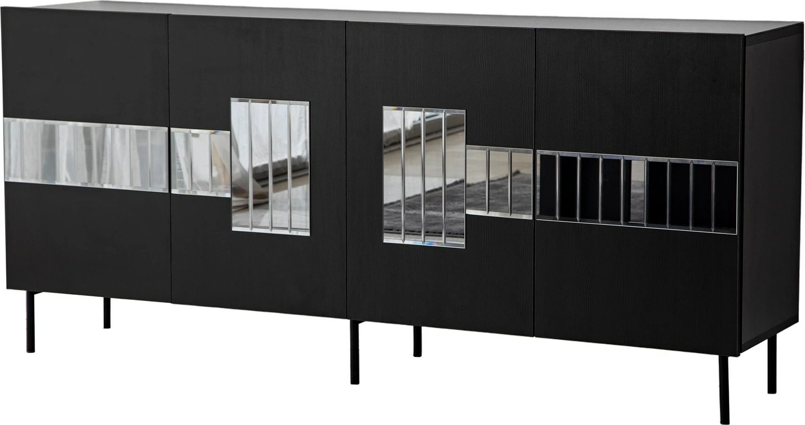 Konsolë Skye Decor Paris, e zezë, fume