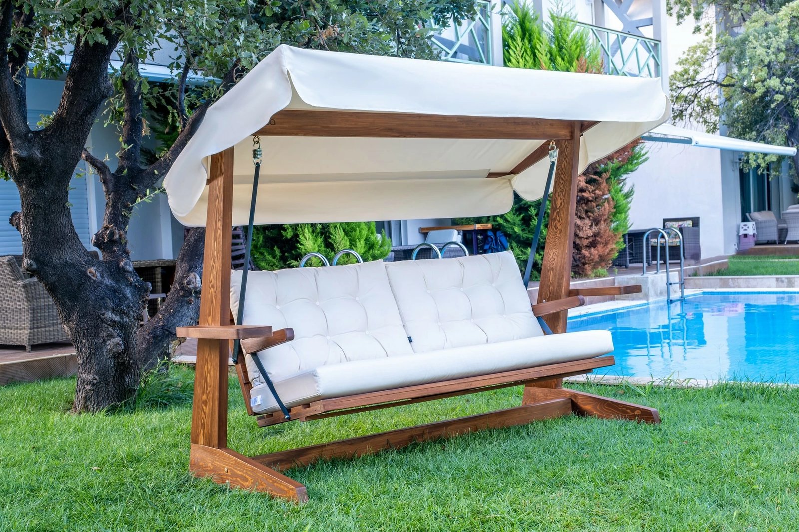 Karrige lëkundëse treshe për kopsht, ngjyrë bezhë, Skye Decor Viva 2400