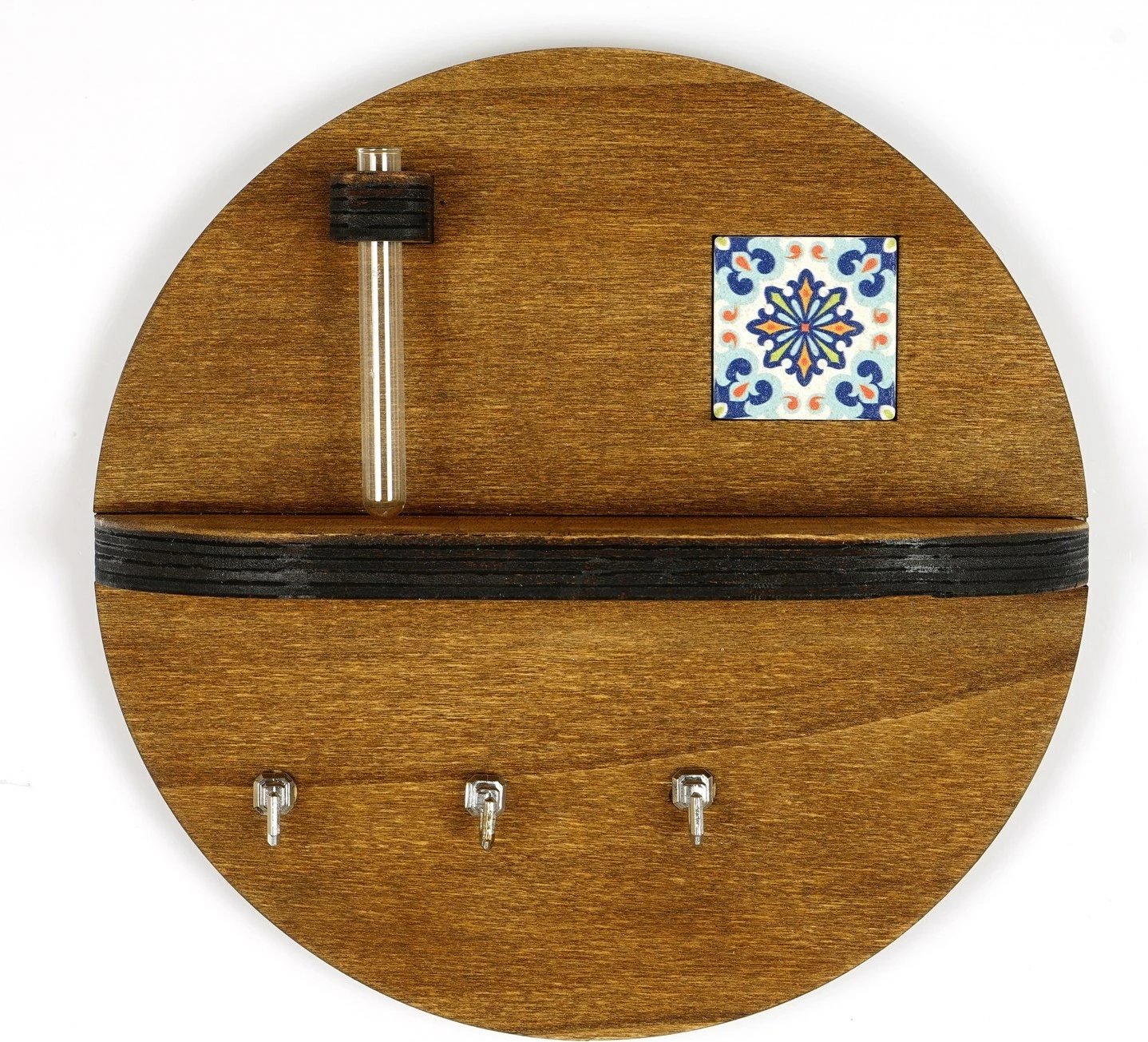 Mbajtës çelësash prej druri, ngjyrë arre, Wallity LAZ162