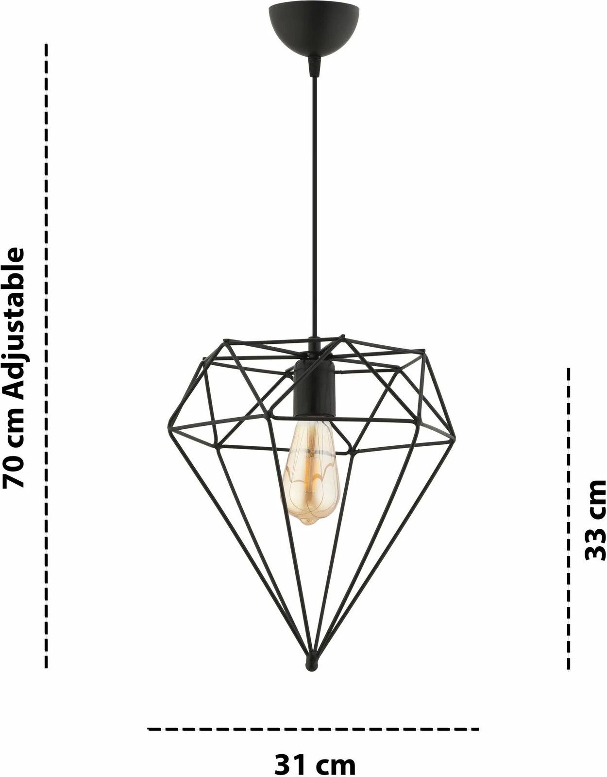 Llambë tavani Opviq, model Diamond, e zezë