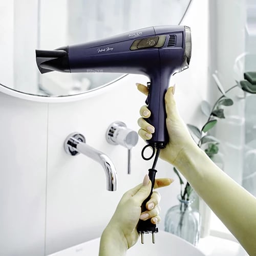 Tharëse flokësh, Adler AD 2273, 2400W, kordoni i tërheqshëm, 2 shpejtësi 3 temperatura, me difuzer dhe koncentrator, vjollcë e errët