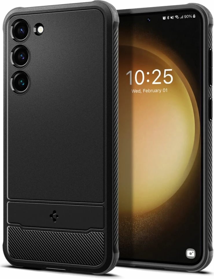 Mbështjellës Spigen Rugged Armor për Samsung Galaxy S23, Matte Black