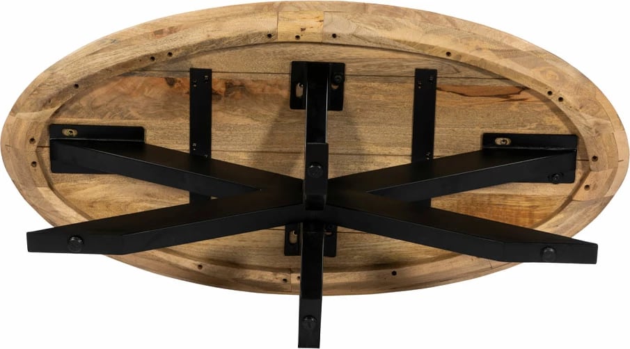 Tavolinë kafeje Skorpio, dru arre, këmbë metalike të zeza, 120x60x45cm