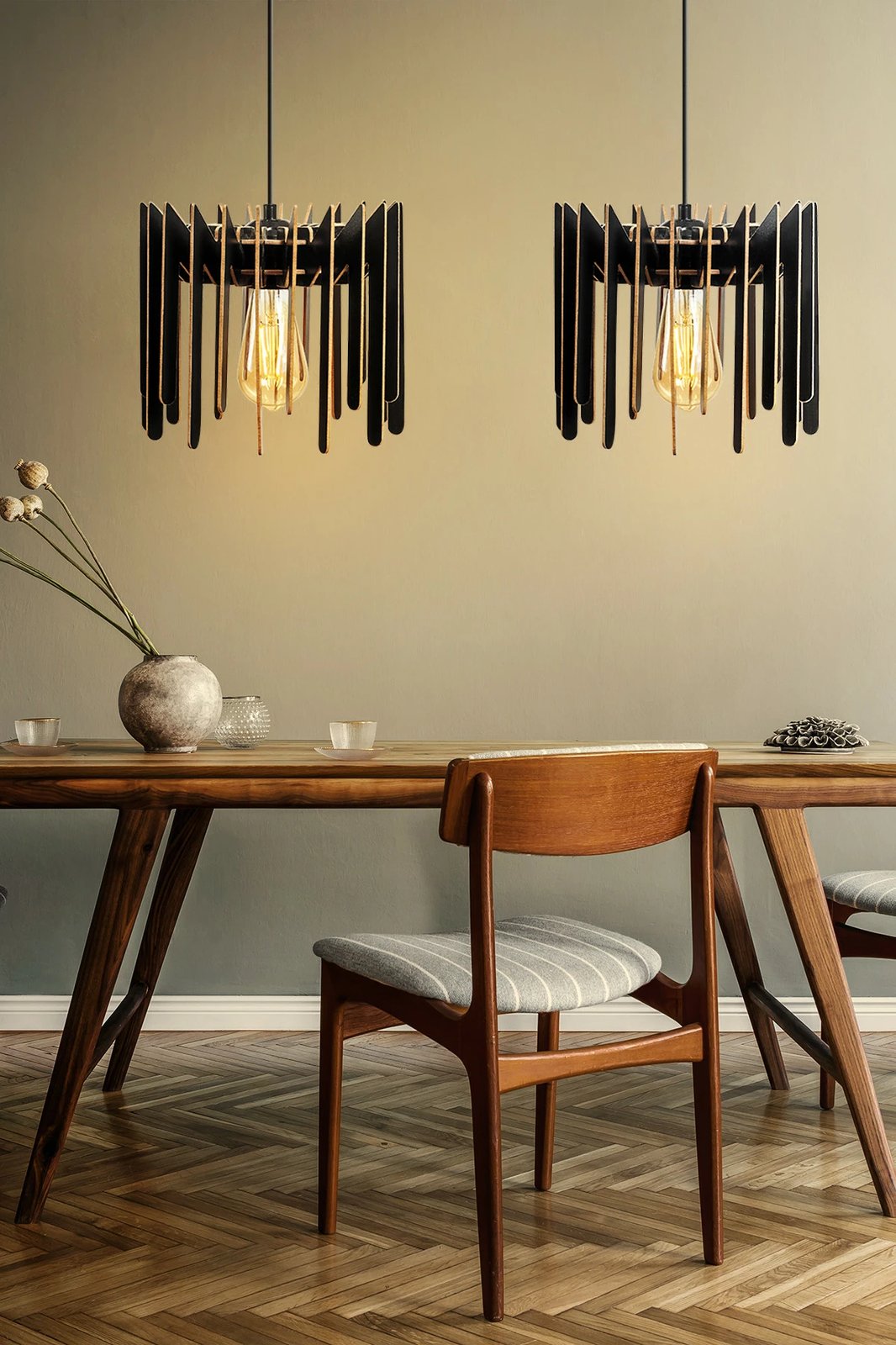 Llambadar ZigZag, 2 copë, ngjyrë e zezë, Opviq, 155