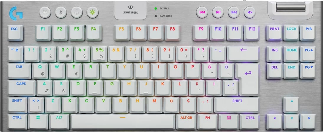 Tastierë gaming, Logitech, G915 TKL Lightspeed 920-012737, pa tela, US-Intl layout, RGB, e bardhë