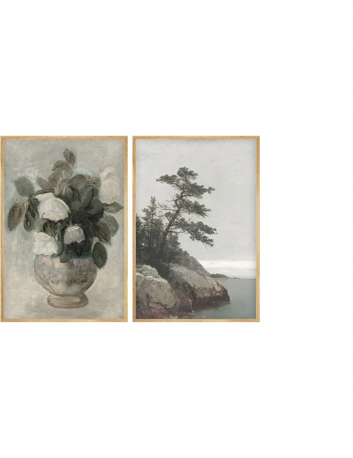 Pikturë dekorative me kornizë, 2 copë, Wallity, Huhu275, shumëngjyrëshe, 50x35cm